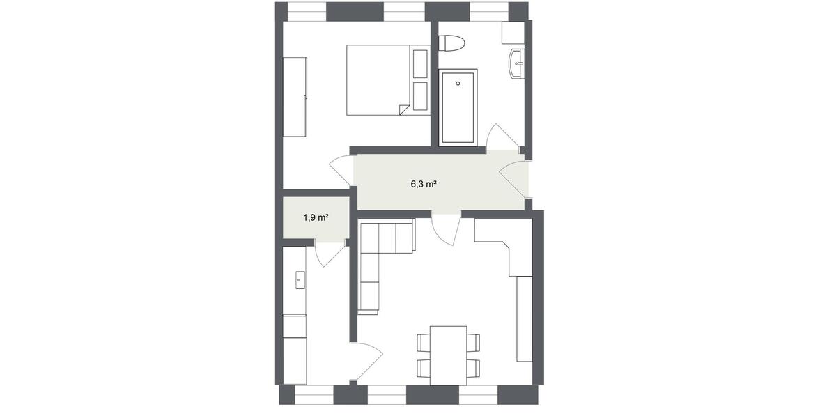 Etagenwohnung Meuselwitz - 2 Zimmer, 47 m&sup2;, 300&euro; | Angebot:25943196
