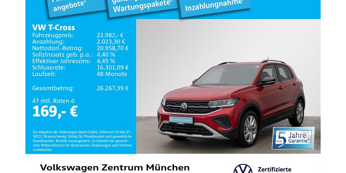 VW T-Cross 9.261 km 22.482 &euro; München 80687