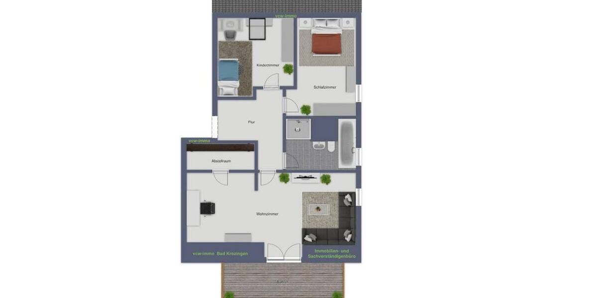 Etagenwohnung Endingen am Kaiserstuhl Endingen - 3 Zimmer, 70 m&sup2;, 1.160&euro; | Angebot:26798256
