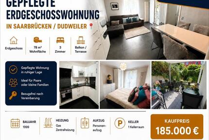 Wohnung Saarbrücken Dudweiler - 3 Zimmer, 78 m&sup2;, 185.000&euro; | Angebot:27299020