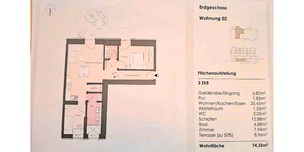 Erdgeschoßwohnung Kusel - 2 Zimmer, 58 m&sup2;, 225.000&euro; | Angebot:26416757