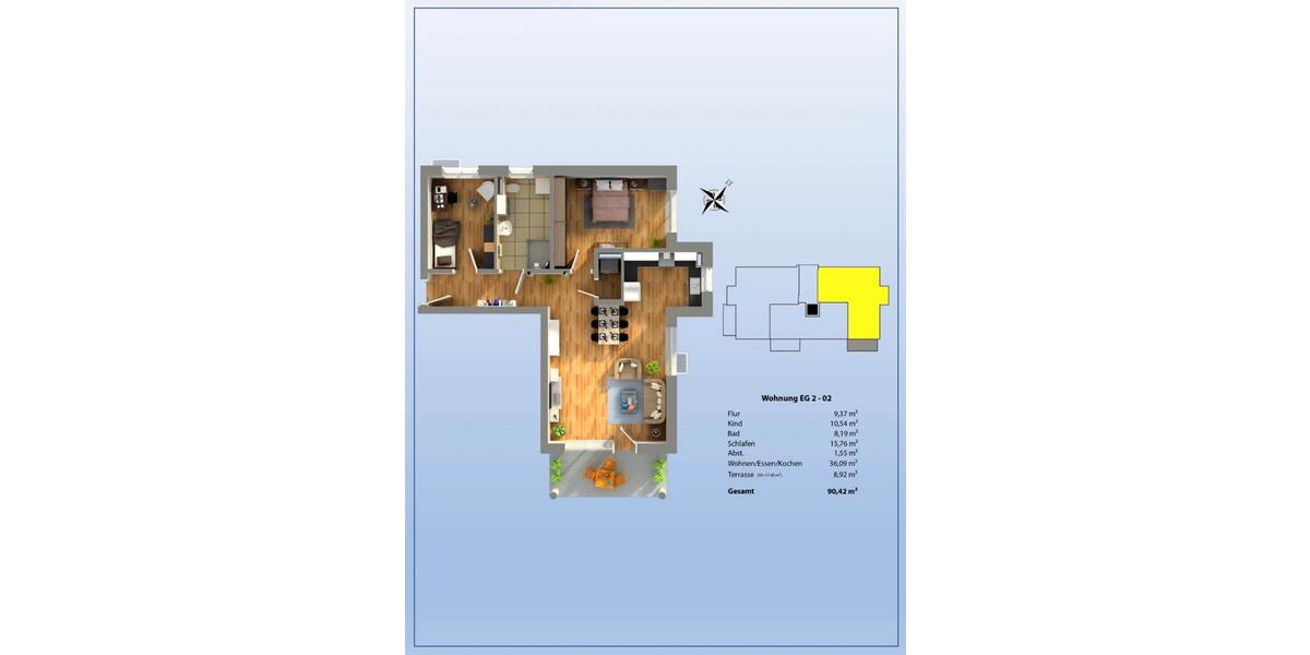 Erdgeschoßwohnung Villingen-Schwenningen Kopsbühl - 3.5 Zimmer, 90 m&sup2;, 419.000&euro; | Angebot:26267118