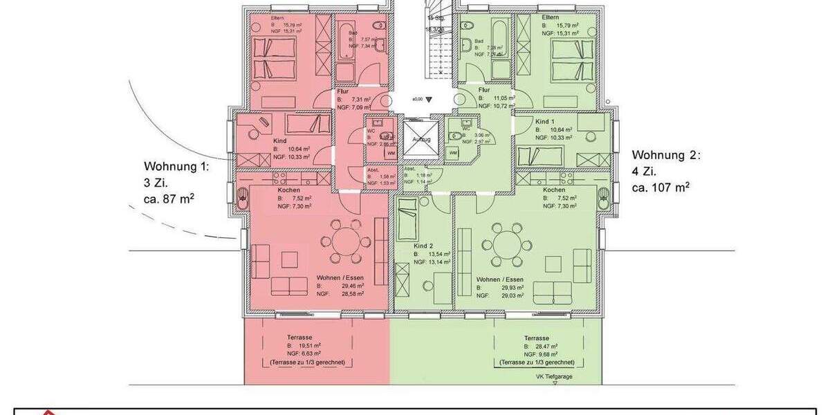 Etagenwohnung Stühlingen - 3 Zimmer, 87 m&sup2;, 374.100&euro; | Angebot:25799901