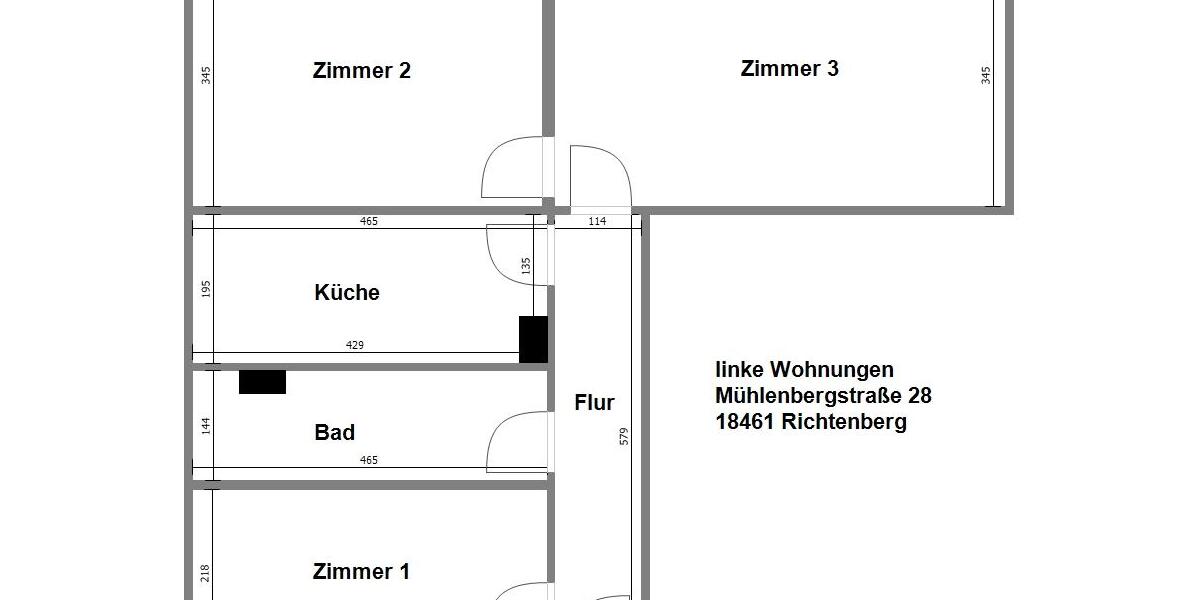 Etagenwohnung Franzburg - 3 Zimmer, 69 m&sup2;, 448&euro; | Angebot:26480600