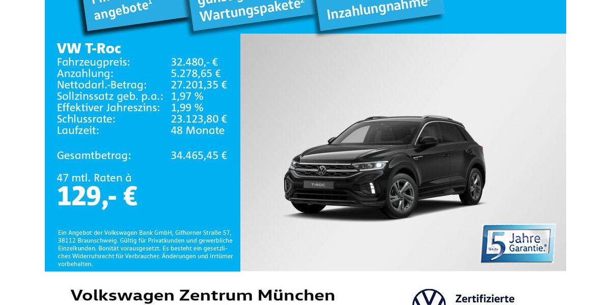 VW T-Roc 12.561 km 32.480 &euro; München 80687