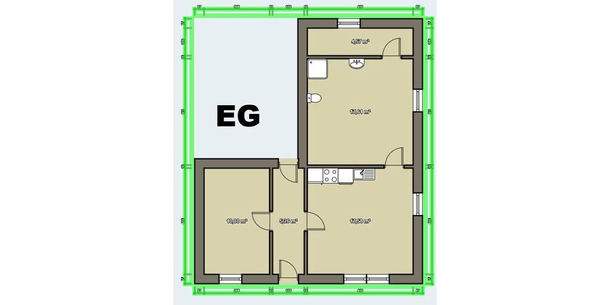 Erdgeschoßwohnung Kreuztal - 2 Zimmer, 55 m&sup2;, 465&euro; | Angebot:25640087