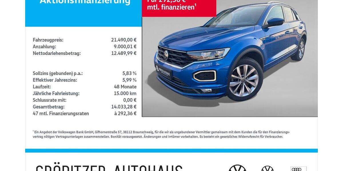 VW T-Roc 100.350 km 21.489 &euro; Gröditz 01609