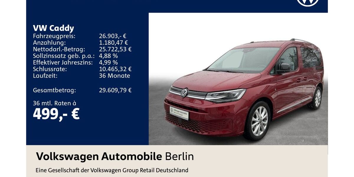 VW Caddy 85.925 km 26.106 &euro; Berlin 12681