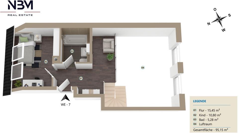 Maisonettenwohnung Oranienburg - 3 Zimmer, 92 m&sup2;, 1.666&euro; | Angebot:25541079