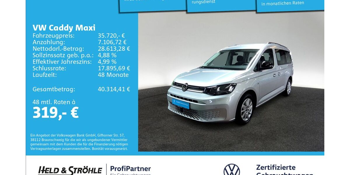 VW Caddy Maxi 3.762 km 35.220 &euro; Ulm 89079