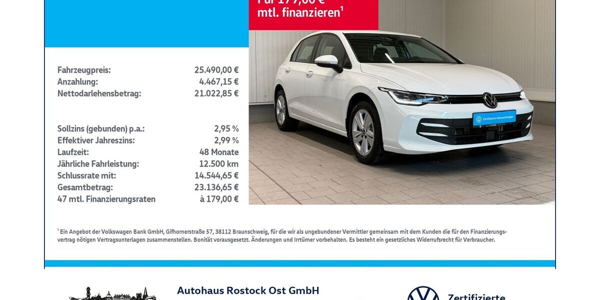 VW Golf 14.700 km 25.490 &euro; Rostock 18146