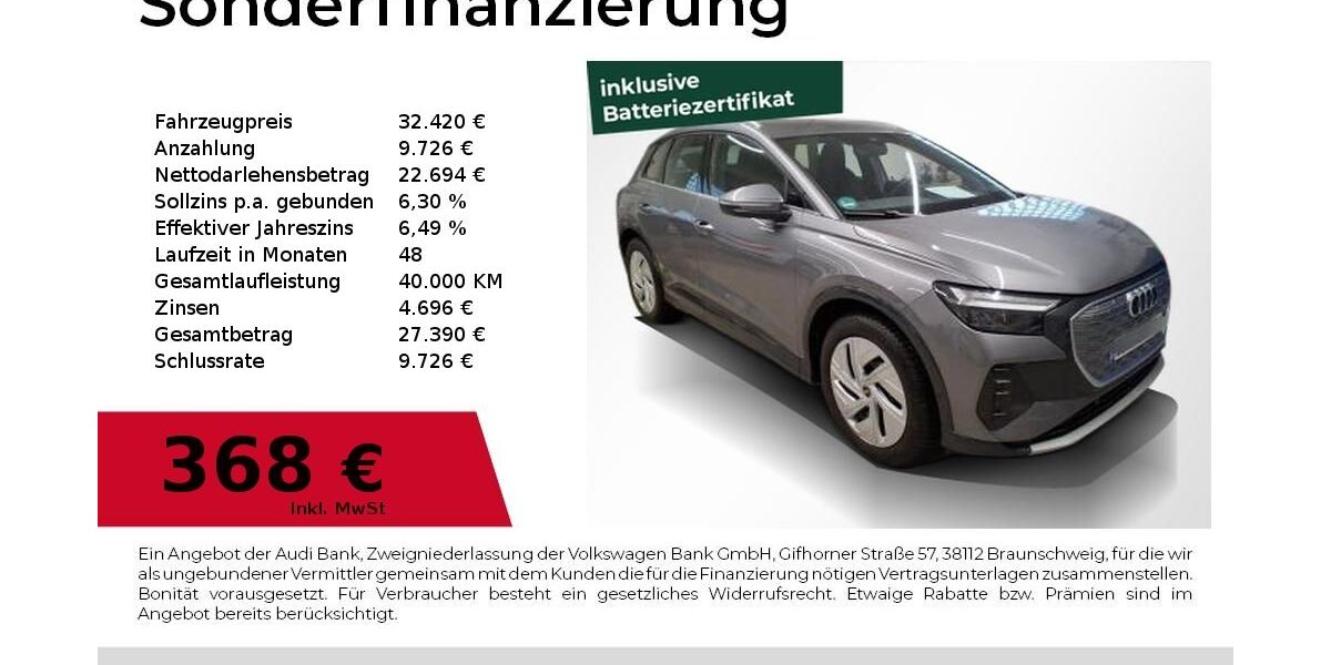 Audi Q4 e-tron 32.100 km 32.420 &euro; Nürnberg 90411