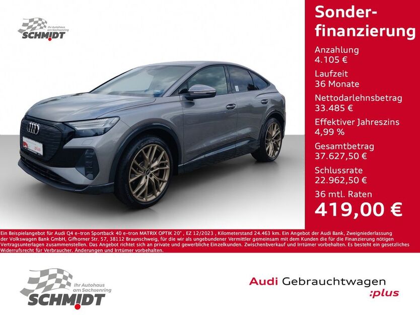 Audi Q4 e-tron 24.463 km 37.590 € Bernsdorf 09337