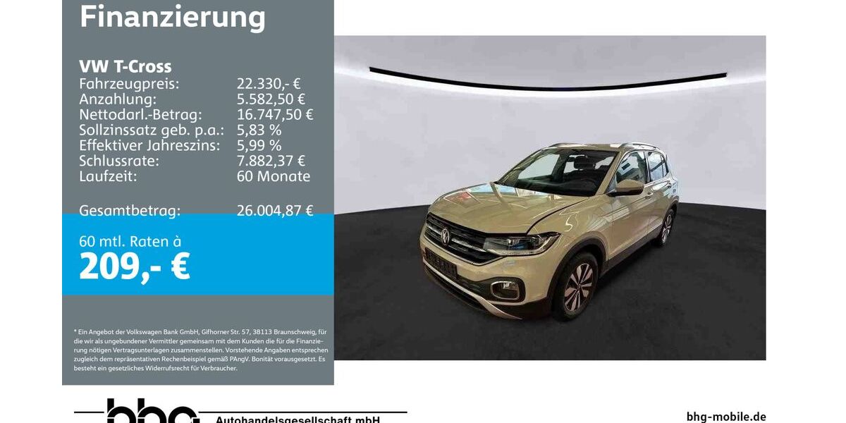 VW T-Cross 33.252 km 22.330 &euro; Freiburg 79115