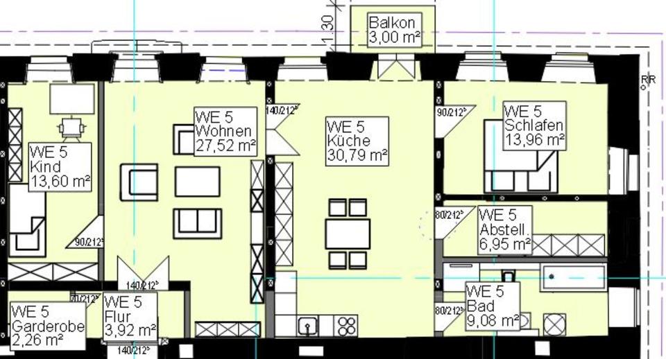 Etagenwohnung Teutschenthal - 4 Zimmer, 109 m&sup2;, 1.177&euro; | Angebot:24591715