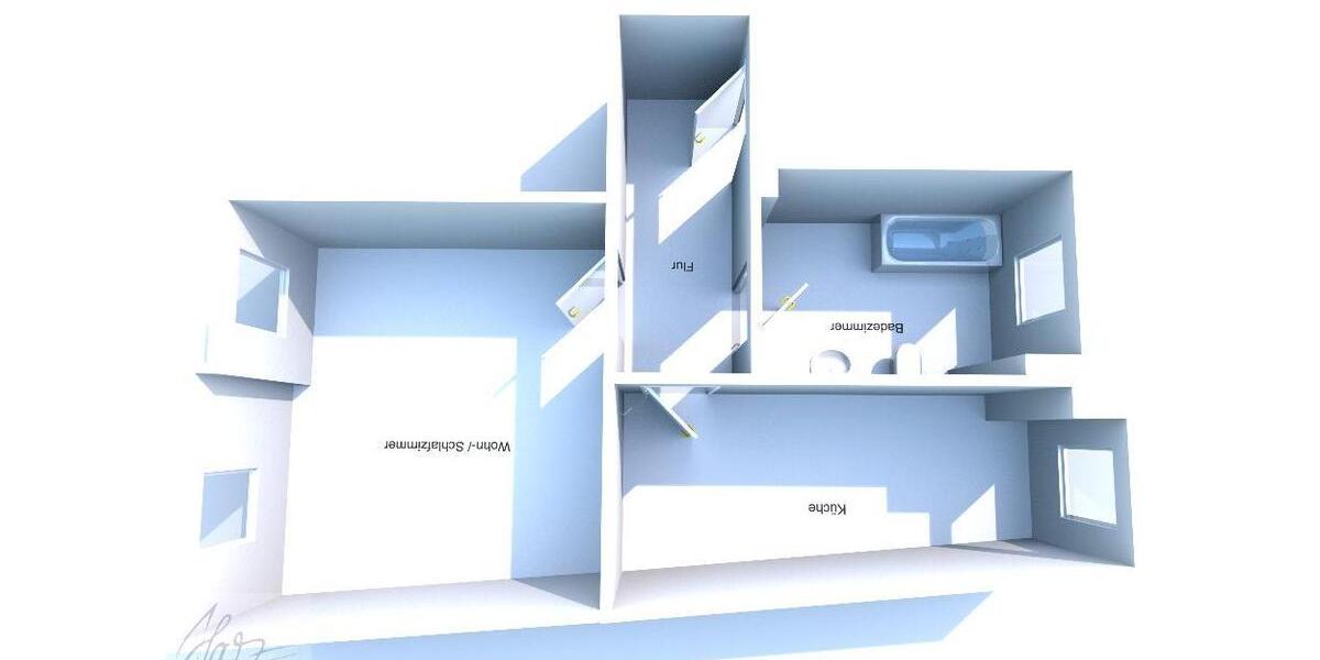 Etagenwohnung Riesa - 1 Zimmer, 45 m&sup2;, 280&euro; | Angebot:26400672