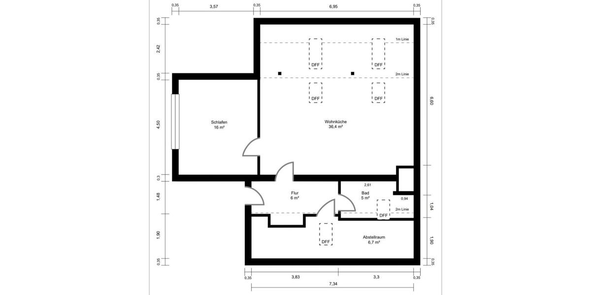 Dachgeschoßwohnung Regensburg Konradsiedlung - 2 Zimmer, 70 m&sup2;, 329.000&euro; | Angebot:26044978