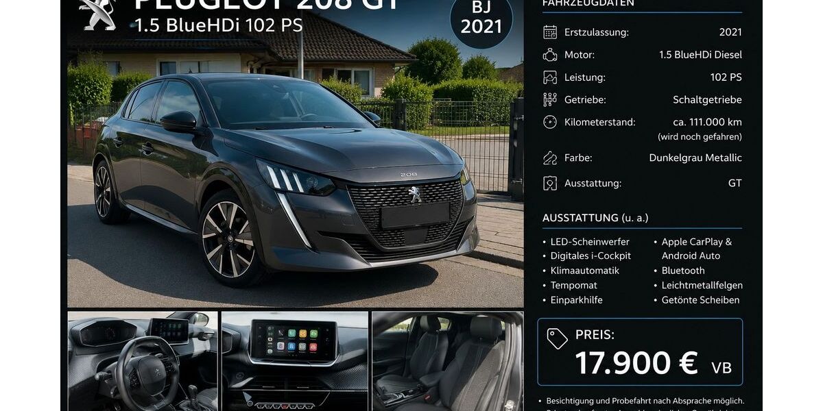 Peugeot 208 112.000 km 17.900 &euro; Drochtersen 21706