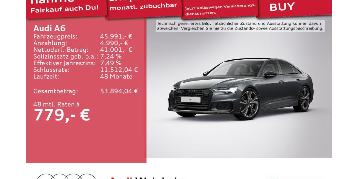 Audi A6 27.950 km 45.991 &euro; Weinheim 69469