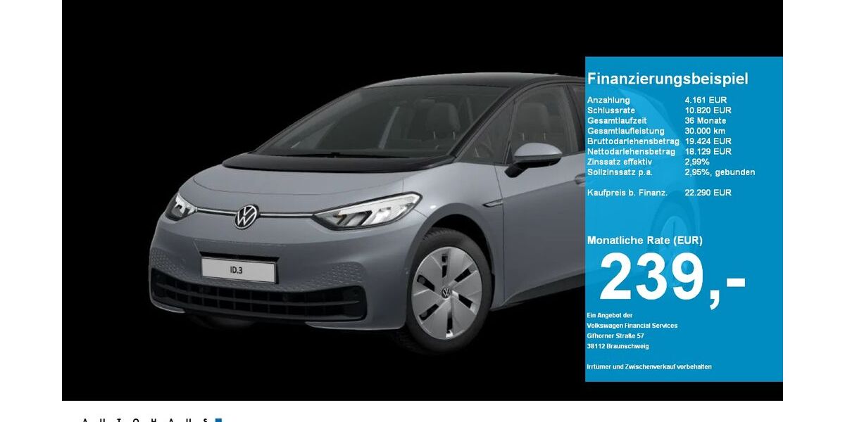 VW ID.3 57.486 km 22.290 &euro; Neustadt am Rübenberge 31535