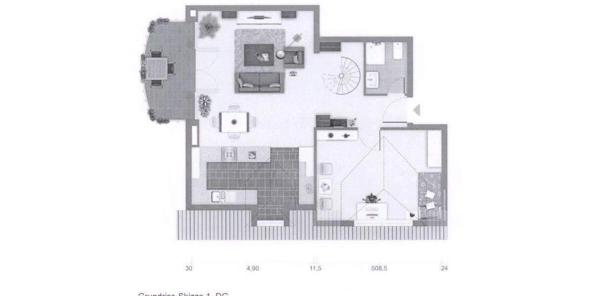 Maisonettenwohnung Meersburg - 3.5 Zimmer, 105 m&sup2;, 1.220&euro; | Angebot:26129580