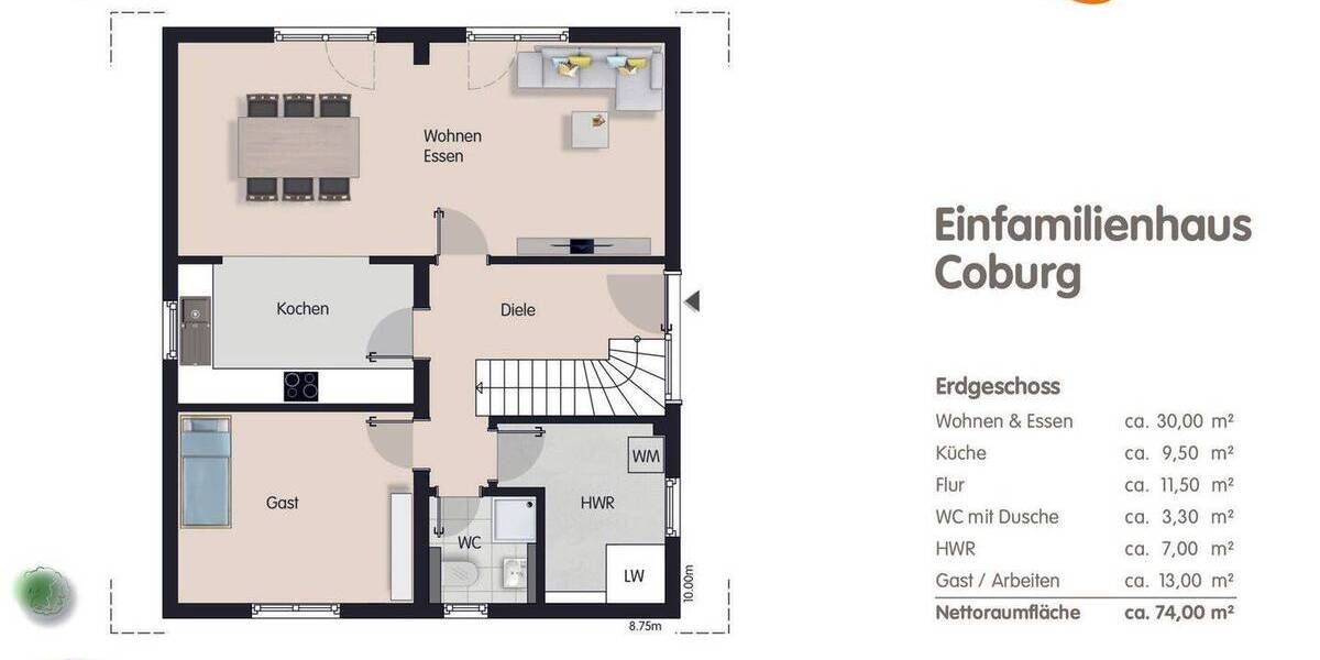 Einfamilienhaus Borna - 5 Zimmer, 132 m&sup2;, 359.600&euro; | Angebot:26261597