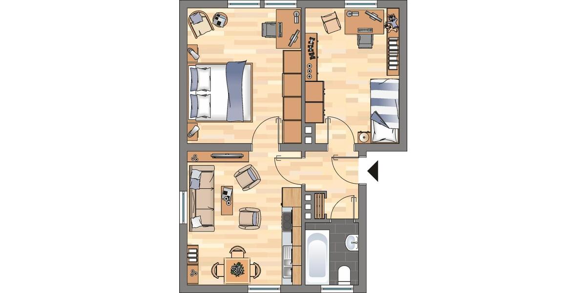 Etagenwohnung Weißenthurm - 2 Zimmer, 46 m&sup2;, 449&euro; | Angebot:24983312