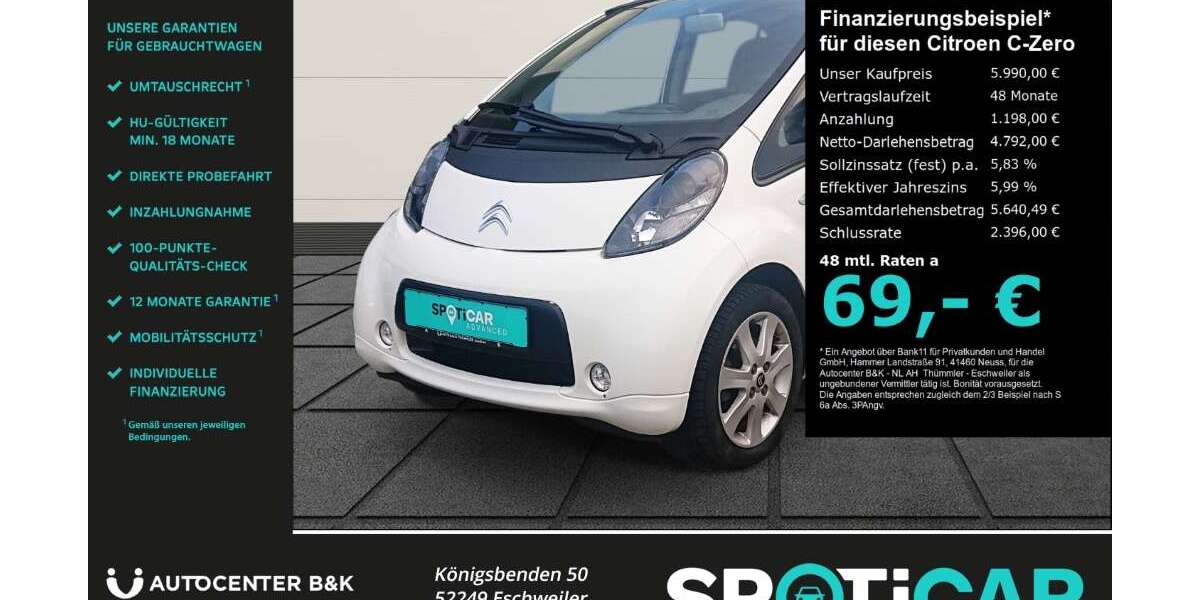 Citroen C-Zero 34.200 km 5.990 &euro; Eschweiler 52249