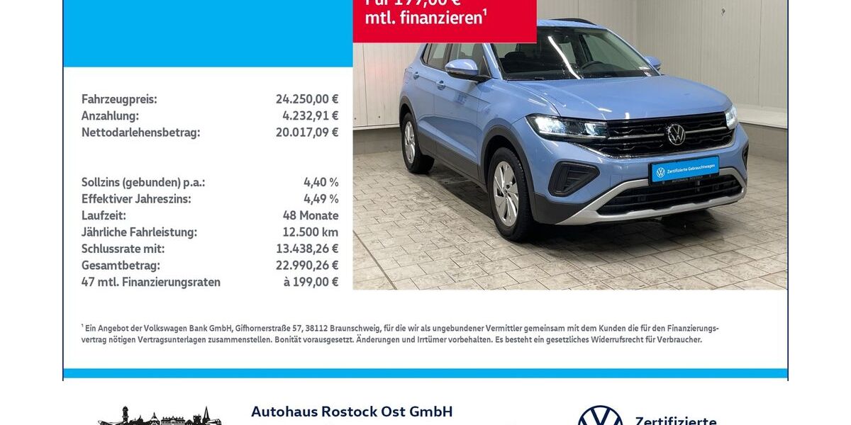 VW T-Cross 9.700 km 24.250 &euro; Rostock 18146
