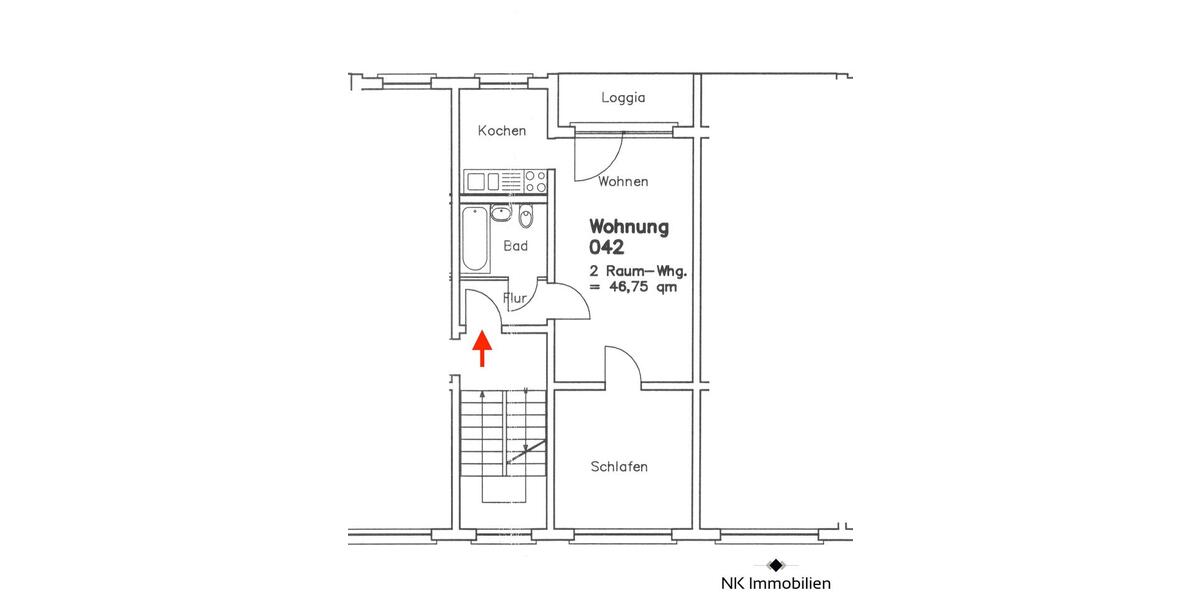 Etagenwohnung Eibenstock - 2 Zimmer, 47 m&sup2;, 244&euro; | Angebot:26404407