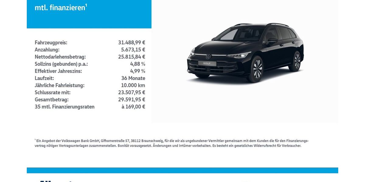 VW Golf 23.076 km 31.489 &euro; Nordhausen 99734