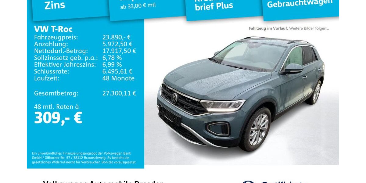 VW T-Roc 13.394 km 23.890 &euro; Dresden 01067
