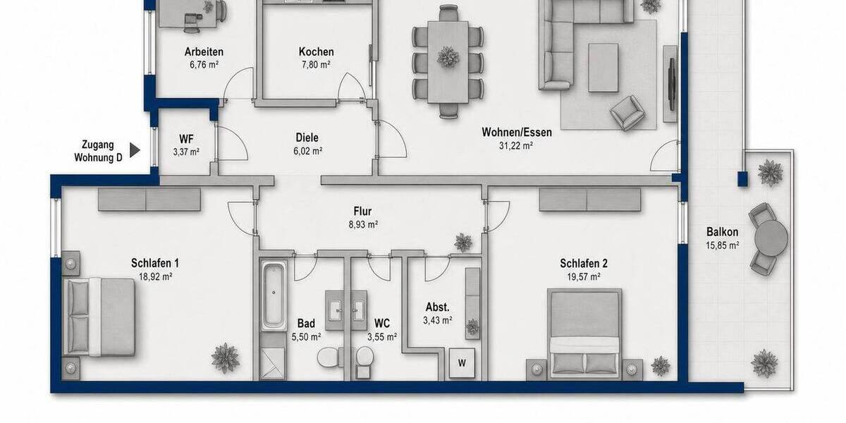 Etagenwohnung Lennestadt / Meggen Meggen - 4 Zimmer, 104 m&sup2;, 135.000&euro; | Angebot:26879521