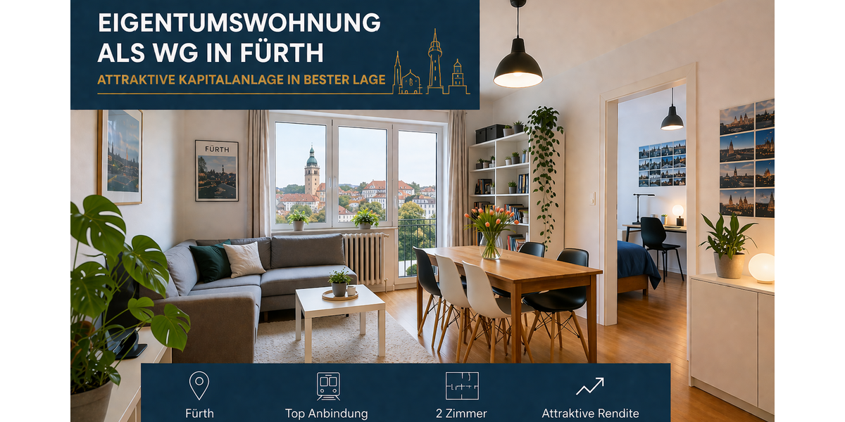 Etagenwohnung Fürth Altstadt - 2 Zimmer, 36 m&sup2;, 190.199&euro; | Angebot:26381140
