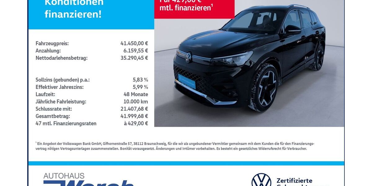 VW Tiguan 6.878 km 40.969 &euro; Südharz 06536