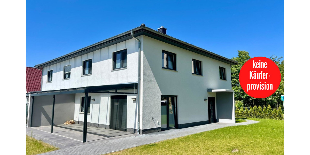 HORN IMMOBILIEN++ Neubrandenburg, große und neuwertige Doppelhaushälfte mit Kamin, EBK, E-Ladestation 6 zimmer