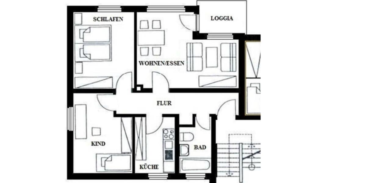 Etagenwohnung Bergen - 3 Zimmer, 65 m&sup2;, 85.000&euro; | Angebot:27234318