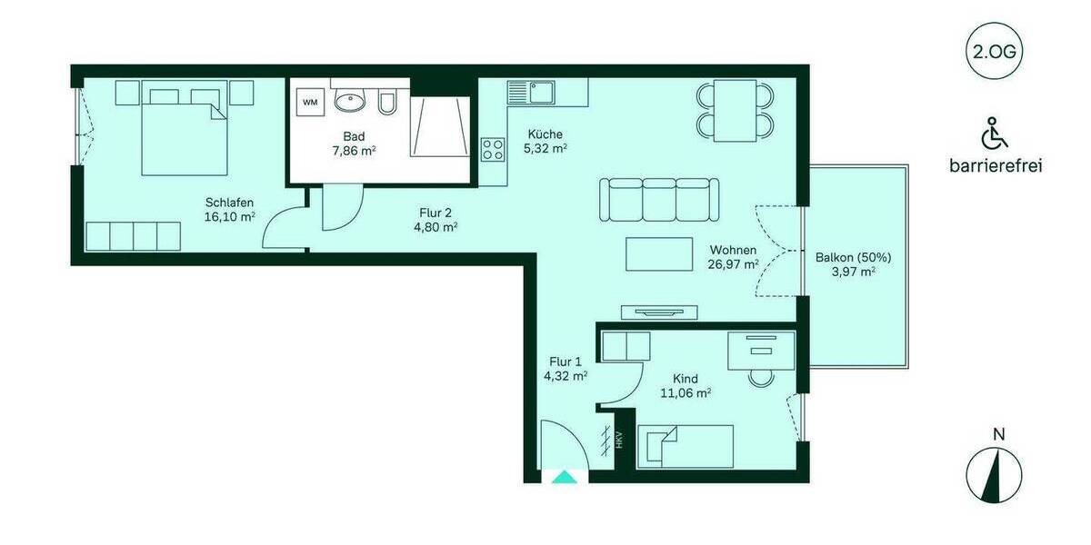 Etagenwohnung Düsseldorf Benrath - 3 Zimmer, 80 m&sup2;, 484.900&euro; | Angebot:26694689