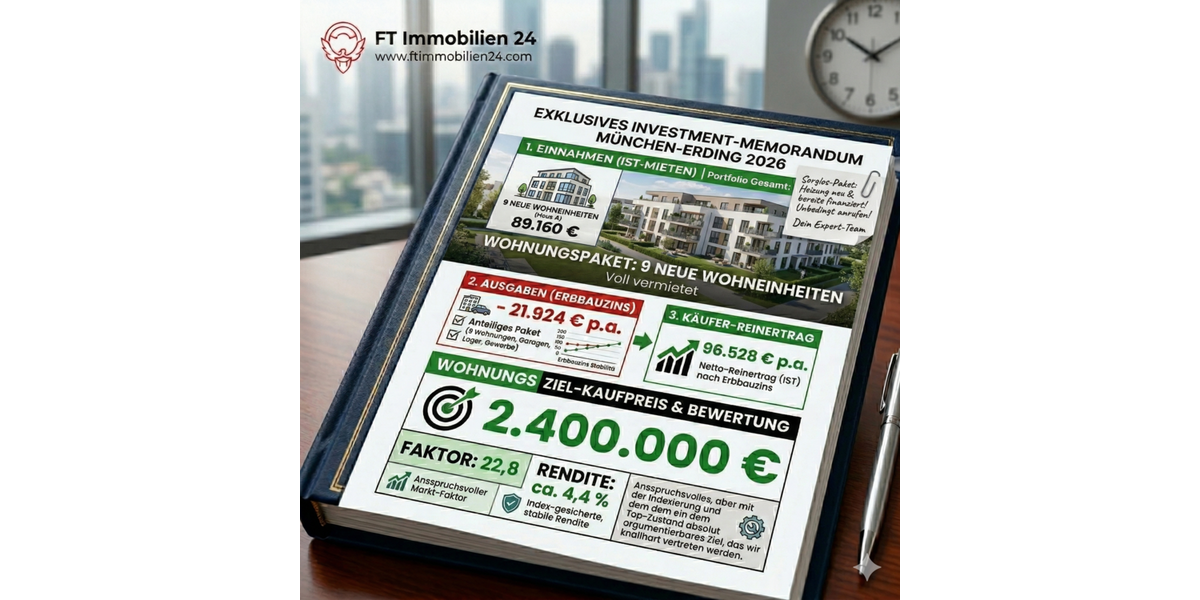 Etagenwohnung Erding St. Paul - 24 Zimmer, 556 m&sup2;, 2.400.000&euro; | Angebot:26039250