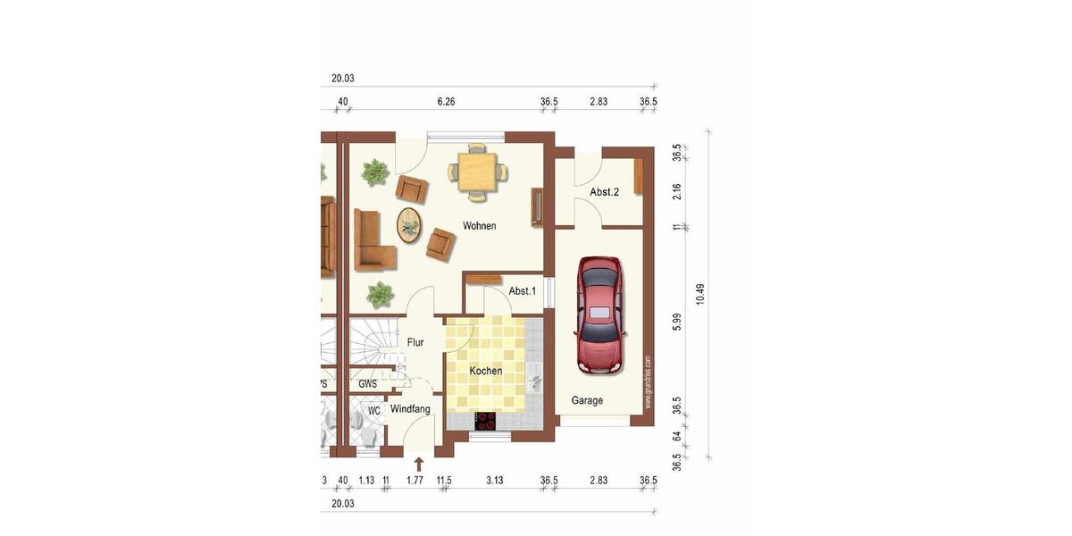 Doppelhaushälfte Norden - 3 Zimmer, 96 m&sup2;, 850&euro; | Angebot:25921388