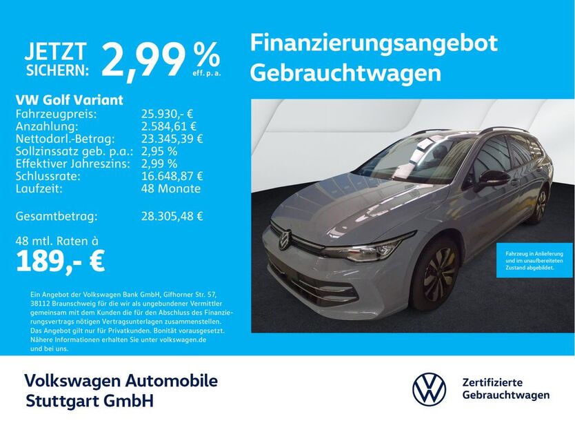 VW Golf 24.958 km 25.930 € Stuttgart-Wangen 70188