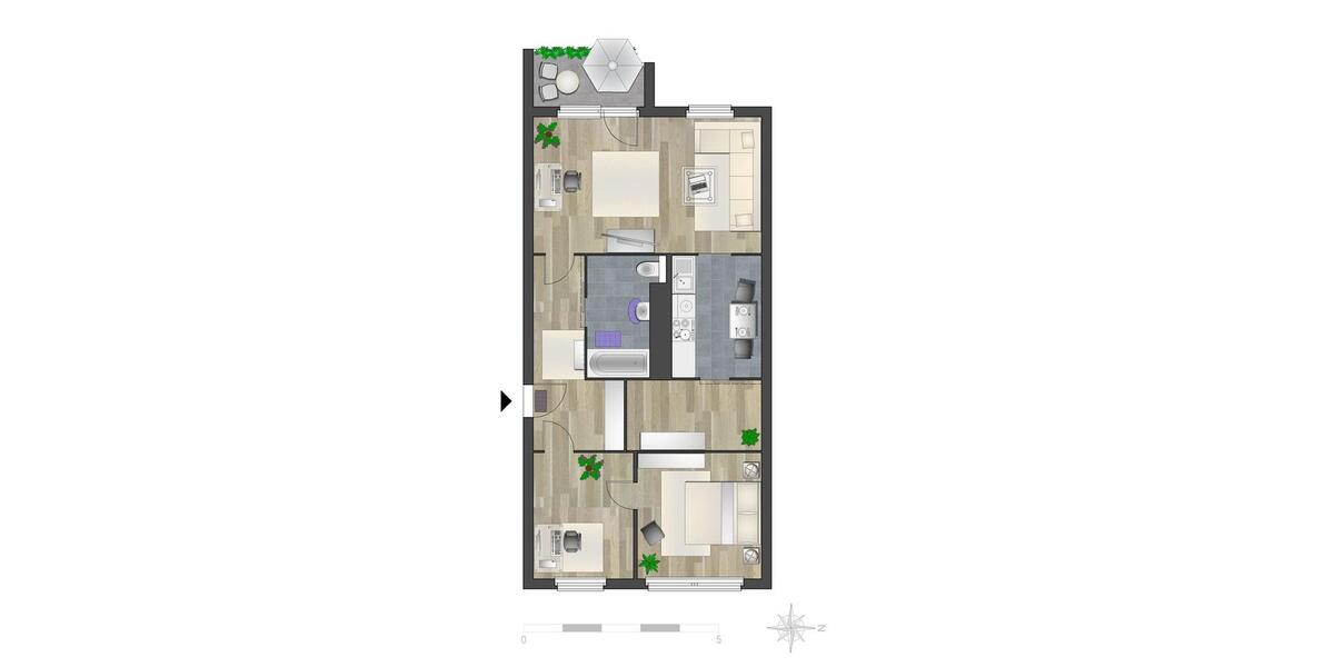 Erdgeschoßwohnung Chemnitz Altendorf - 3 Zimmer, 65 m&sup2;, 436&euro; | Angebot:26701347