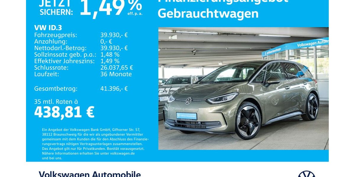 VW ID.3 5.058 km 39.930 &euro; Stuttgart-Wangen 70188