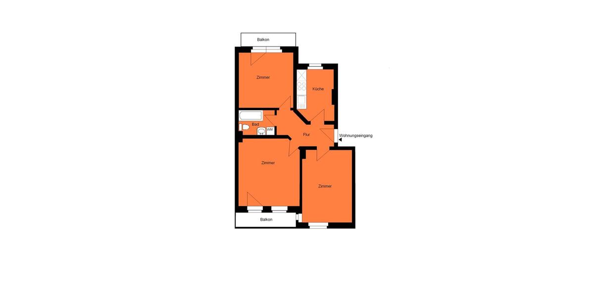 Etagenwohnung Wittenberge - 3 Zimmer, 78 m&sup2;, 550&euro; | Angebot:26677793