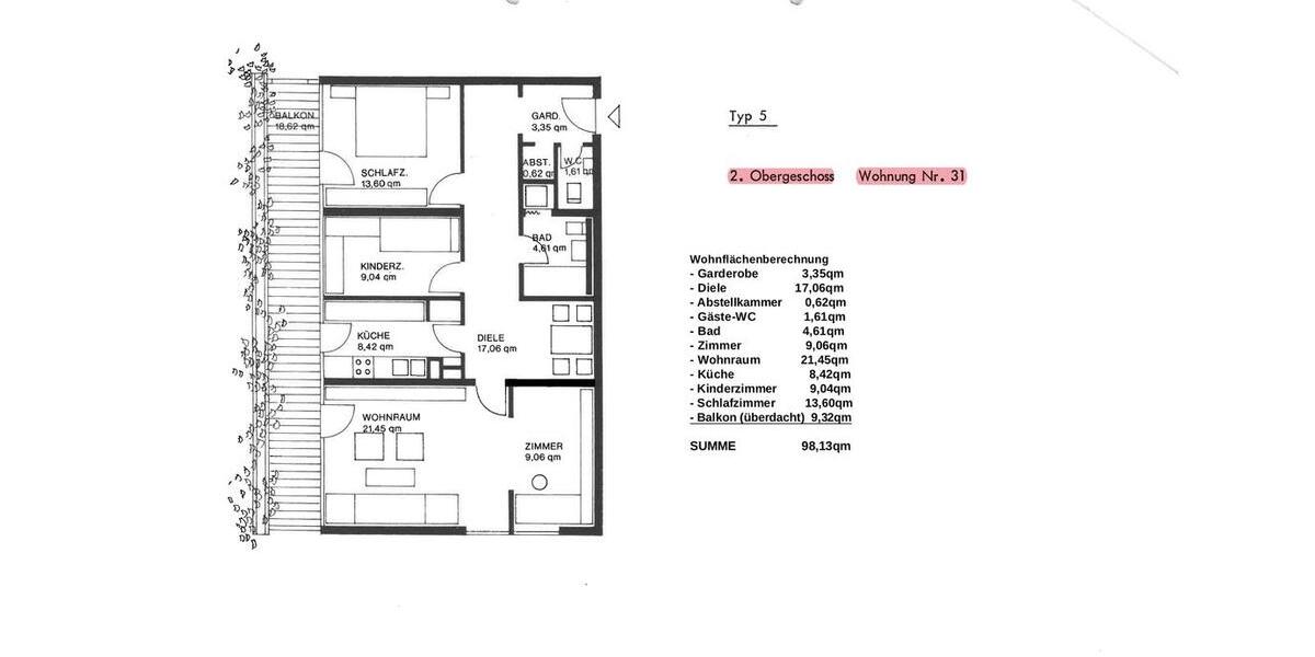 Etagenwohnung Fürstenfeldbruck - 4 Zimmer, 98 m&sup2;, 2.500&euro; | Angebot:26285852