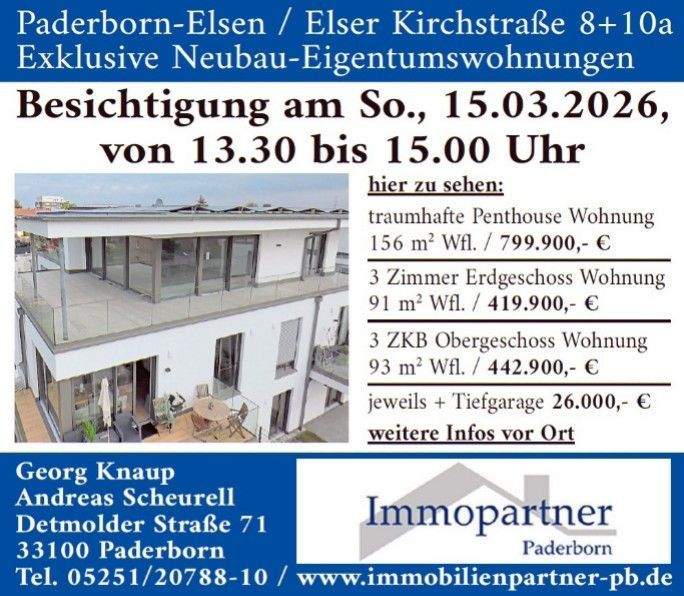 Etagenwohnung Paderborn Elsen - 2 Zimmer, 90 m&sup2;, 419.900&euro; | Angebot:25357348