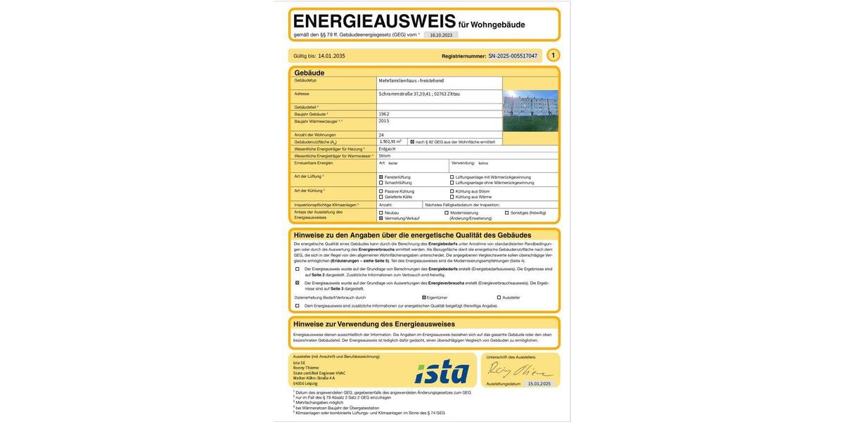 Etagenwohnung Zittau - 3 Zimmer, 59 m&sup2;, 381&euro; | Angebot:25800833