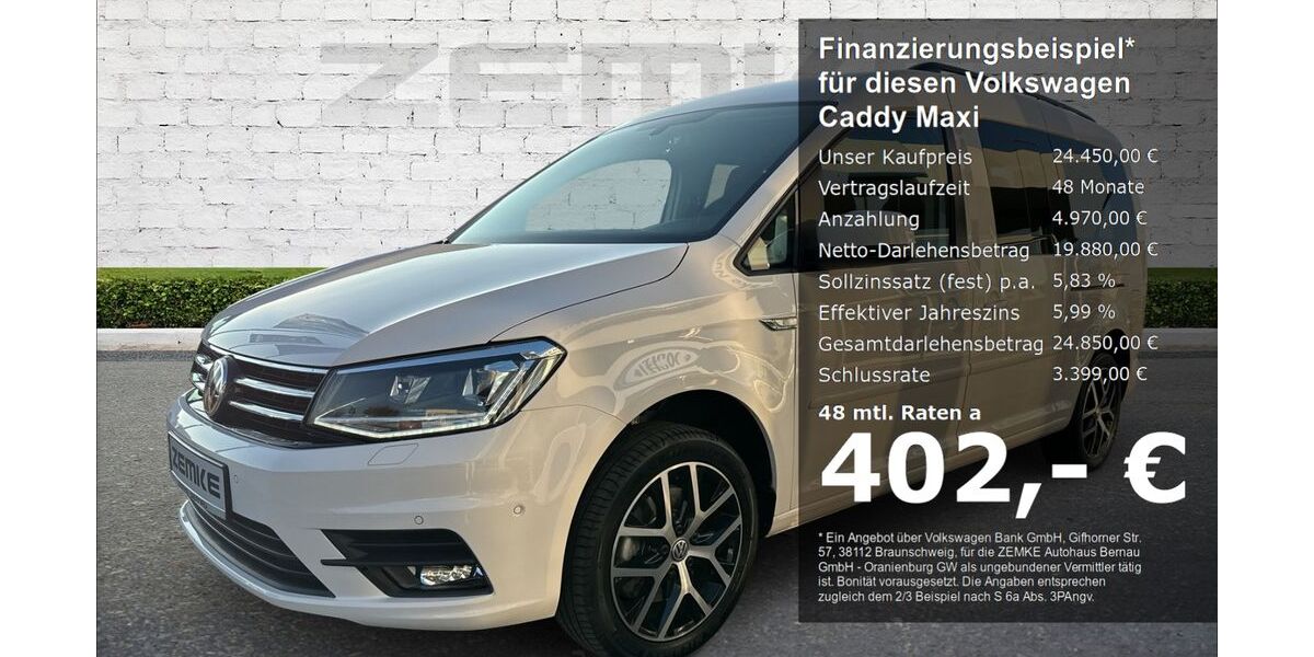 VW Caddy Maxi 96.265 km 21.975 &euro; Oranienburg 16515