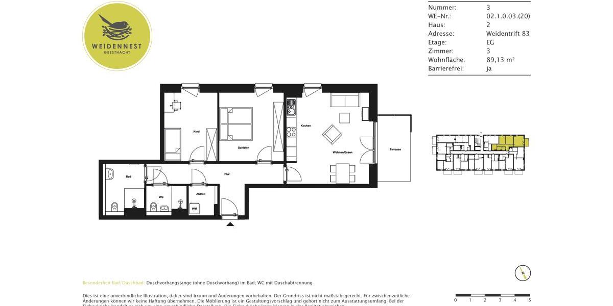 Erdgeschoßwohnung Geesthacht - 3 Zimmer, 90 m&sup2;, 1.215&euro; | Angebot:26000270