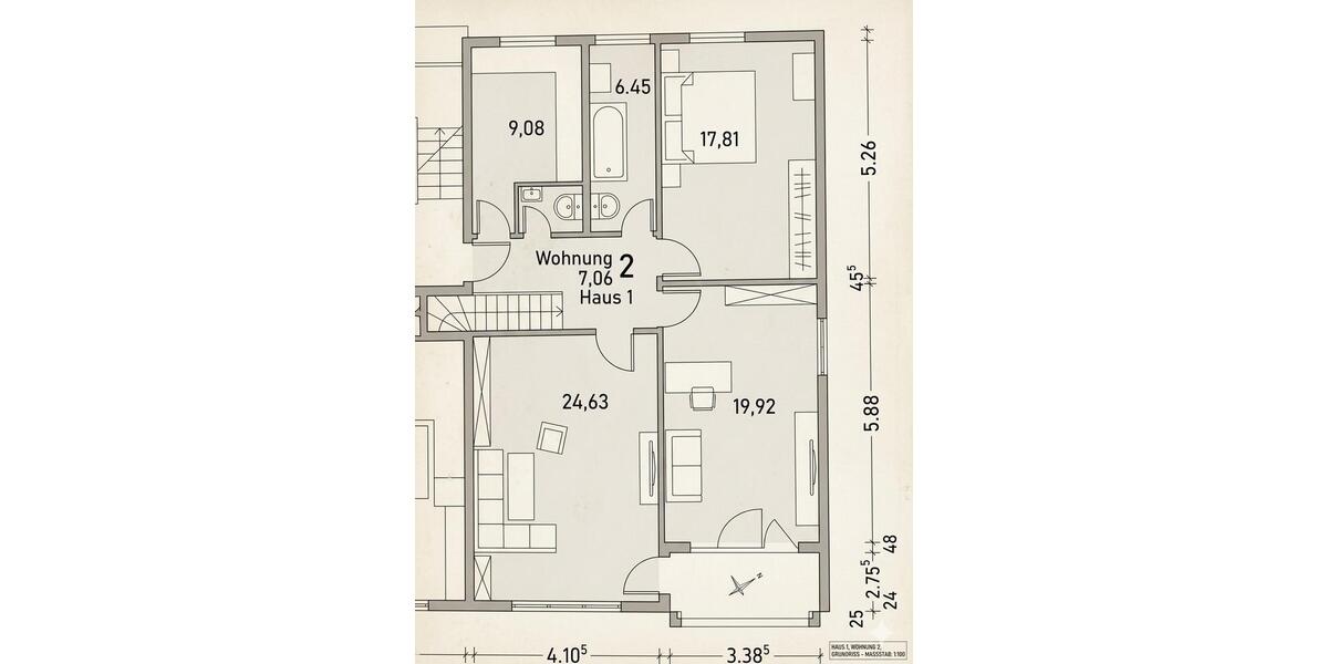 Etagenwohnung Hildesheim Himmelsthür - 4 Zimmer, 109 m&sup2;, 214.000&euro; | Angebot:26840164